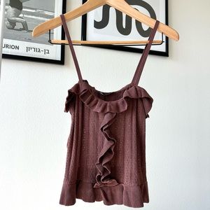 ZARA brown spaghetti strap tank top